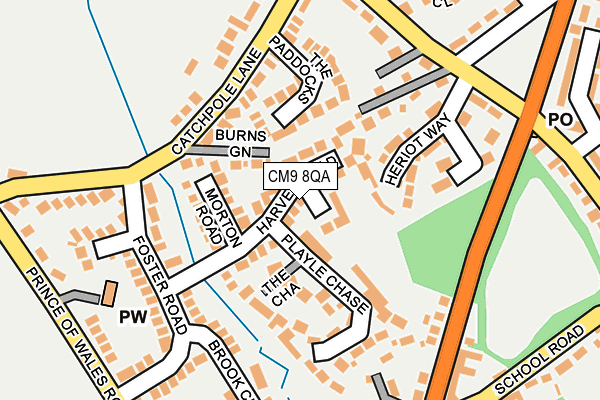 CM9 8QA map - OS OpenMap – Local (Ordnance Survey)