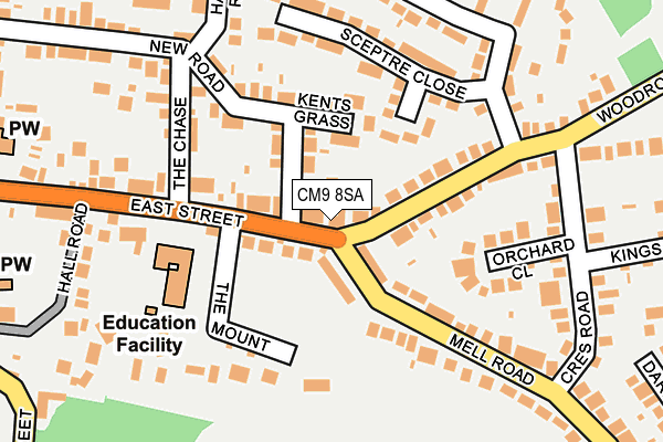 CM9 8SA map - OS OpenMap – Local (Ordnance Survey)