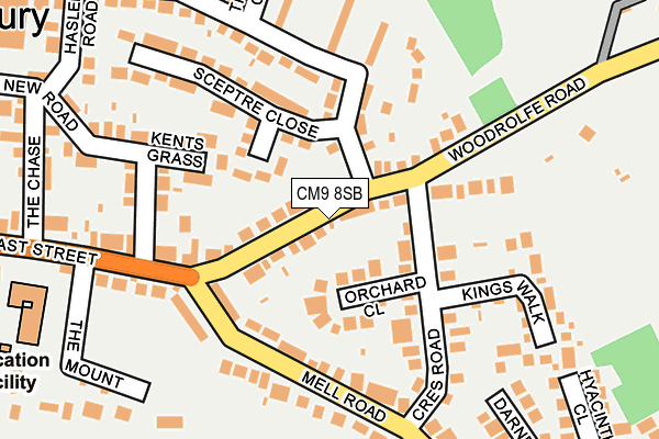 CM9 8SB map - OS OpenMap – Local (Ordnance Survey)