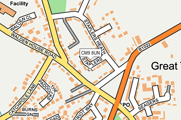 CM9 8UN map - OS OpenMap – Local (Ordnance Survey)