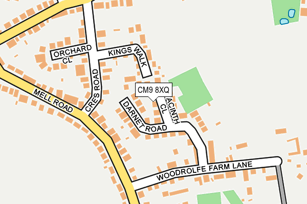 CM9 8XQ map - OS OpenMap – Local (Ordnance Survey)
