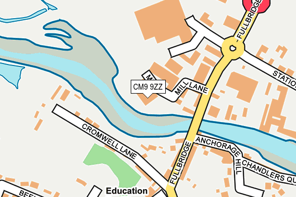 CM9 9ZZ map - OS OpenMap – Local (Ordnance Survey)