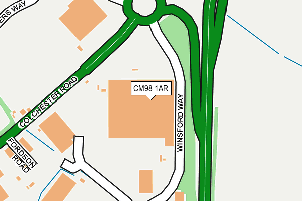 CM98 1AR map - OS OpenMap – Local (Ordnance Survey)