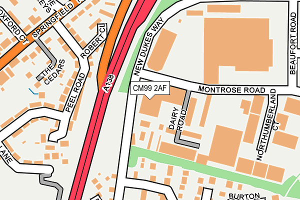 CM99 2AF map - OS OpenMap – Local (Ordnance Survey)