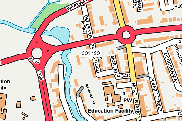 CO1 1SQ map - OS OpenMap – Local (Ordnance Survey)