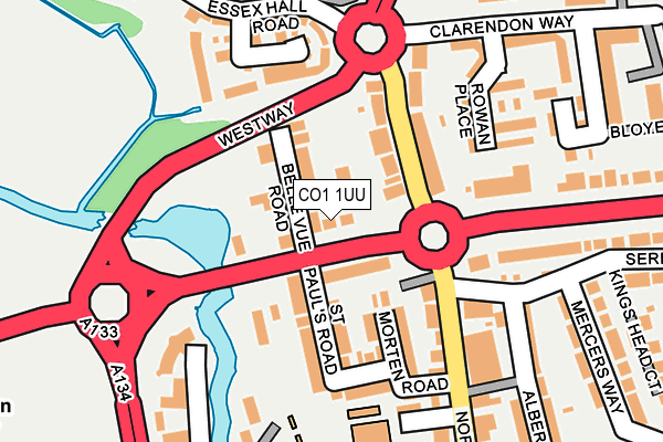 CO1 1UU map - OS OpenMap – Local (Ordnance Survey)