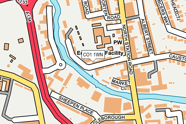 CO1 1WN map - OS OpenMap – Local (Ordnance Survey)