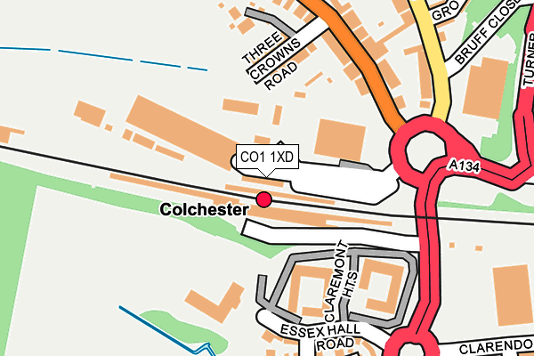 CO1 1XD map - OS OpenMap – Local (Ordnance Survey)
