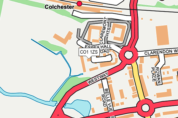 CO1 1ZS map - OS OpenMap – Local (Ordnance Survey)