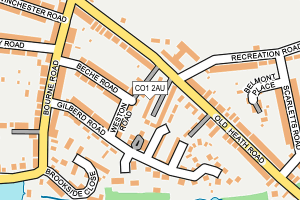 CO1 2AU map - OS OpenMap – Local (Ordnance Survey)