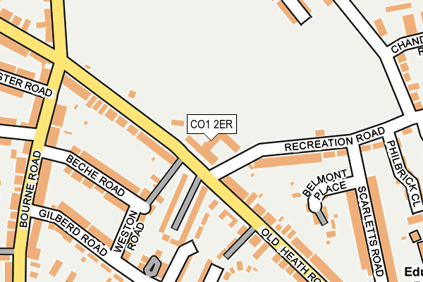 CO1 2ER map - OS OpenMap – Local (Ordnance Survey)