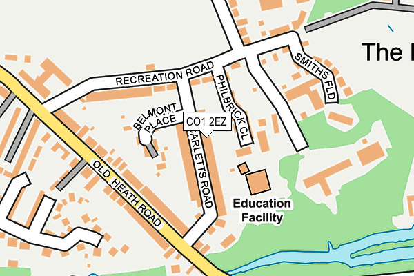 CO1 2EZ map - OS OpenMap – Local (Ordnance Survey)