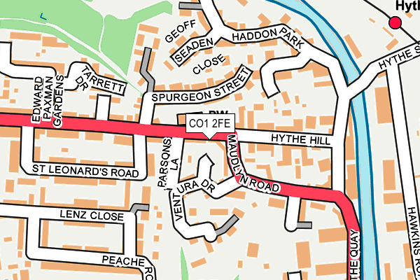 CO1 2FE map - OS OpenMap – Local (Ordnance Survey)