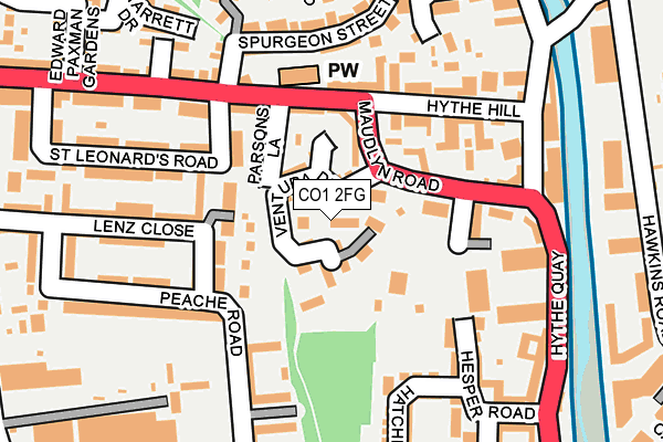 CO1 2FG map - OS OpenMap – Local (Ordnance Survey)