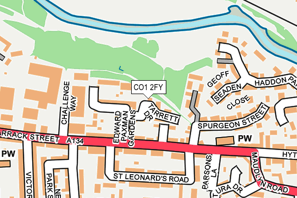 CO1 2FY map - OS OpenMap – Local (Ordnance Survey)