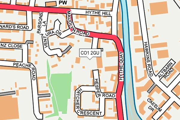 CO1 2GU map - OS OpenMap – Local (Ordnance Survey)