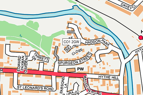 CO1 2GW map - OS OpenMap – Local (Ordnance Survey)