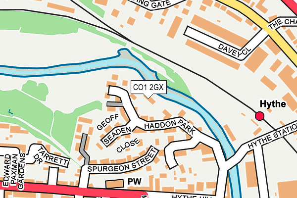 CO1 2GX map - OS OpenMap – Local (Ordnance Survey)