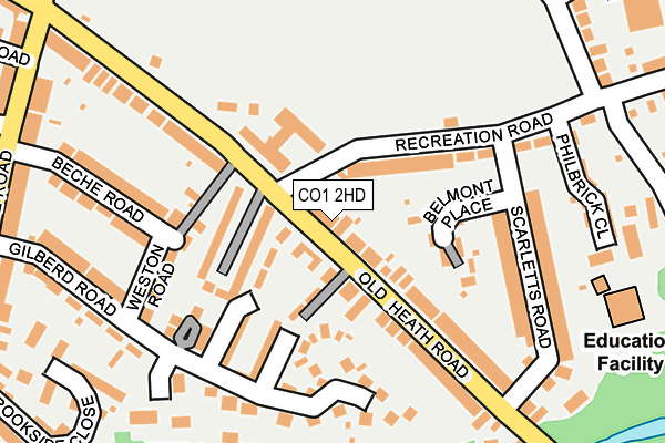 CO1 2HD map - OS OpenMap – Local (Ordnance Survey)