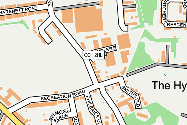 CO1 2HL map - OS OpenMap – Local (Ordnance Survey)