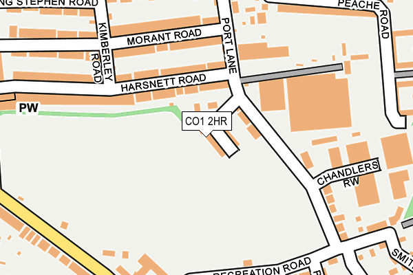 CO1 2HR map - OS OpenMap – Local (Ordnance Survey)
