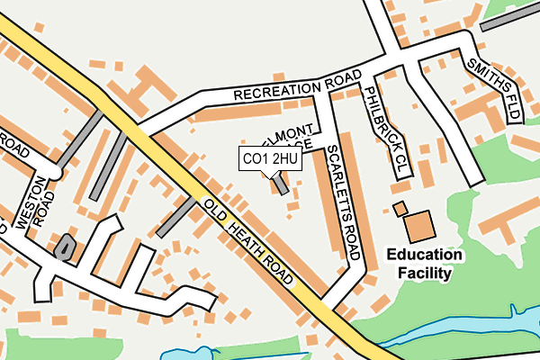 CO1 2HU map - OS OpenMap – Local (Ordnance Survey)