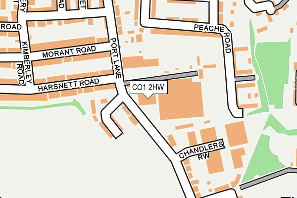 CO1 2HW map - OS OpenMap – Local (Ordnance Survey)