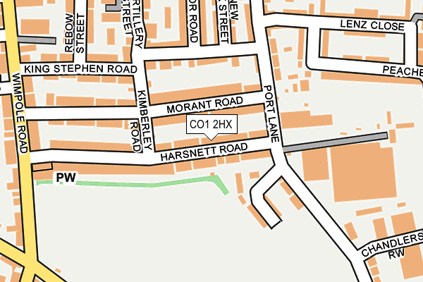 CO1 2HX map - OS OpenMap – Local (Ordnance Survey)