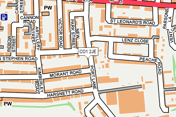 CO1 2JE map - OS OpenMap – Local (Ordnance Survey)