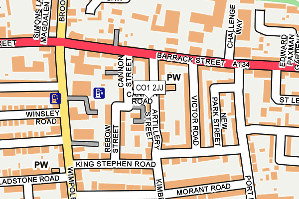 CO1 2JJ map - OS OpenMap – Local (Ordnance Survey)