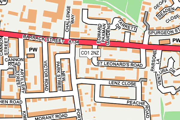 CO1 2NZ map - OS OpenMap – Local (Ordnance Survey)