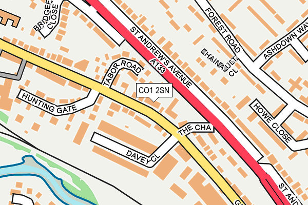 CO1 2SN map - OS OpenMap – Local (Ordnance Survey)