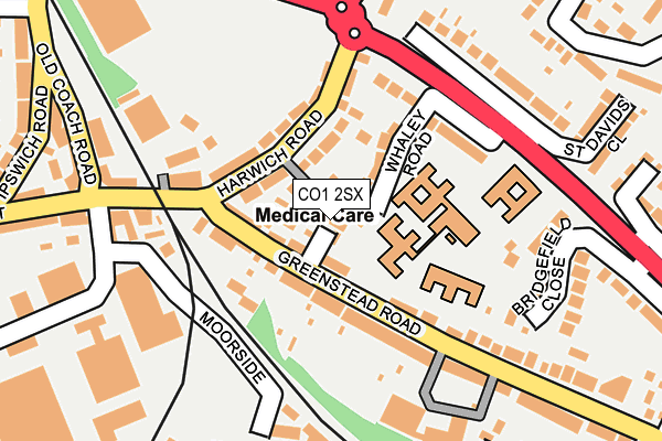CO1 2SX map - OS OpenMap – Local (Ordnance Survey)