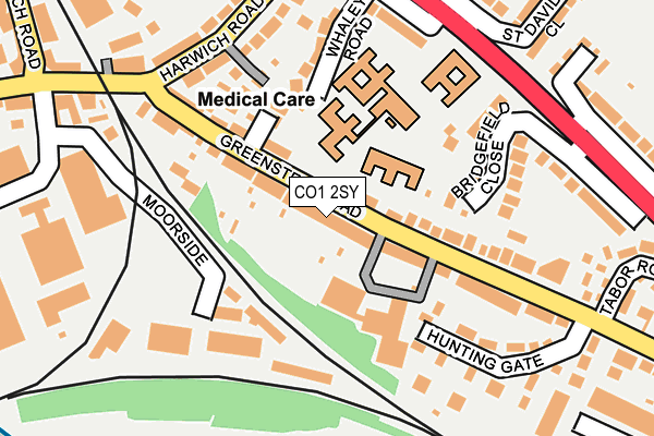 CO1 2SY map - OS OpenMap – Local (Ordnance Survey)