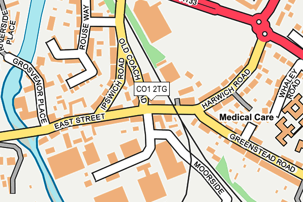 CO1 2TG map - OS OpenMap – Local (Ordnance Survey)