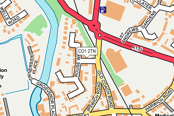 CO1 2TN map - OS OpenMap – Local (Ordnance Survey)