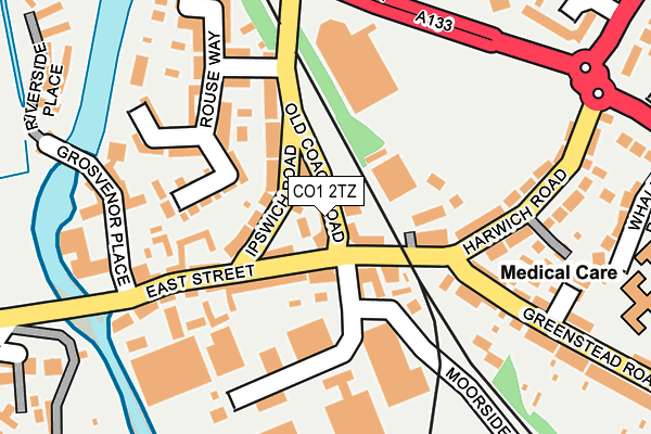 CO1 2TZ map - OS OpenMap – Local (Ordnance Survey)