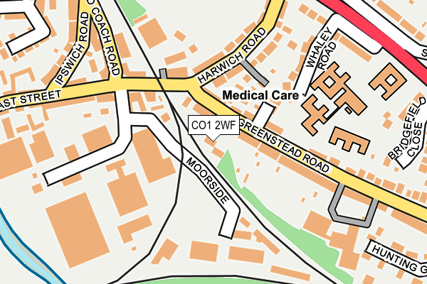 CO1 2WF map - OS OpenMap – Local (Ordnance Survey)