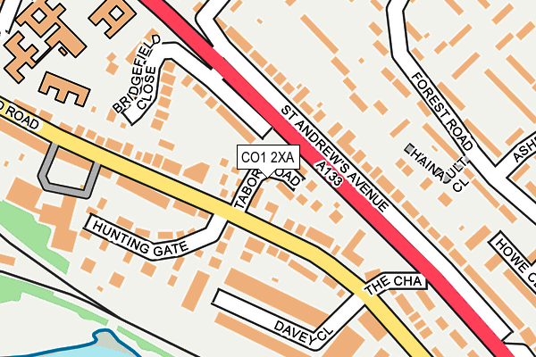 CO1 2XA map - OS OpenMap – Local (Ordnance Survey)