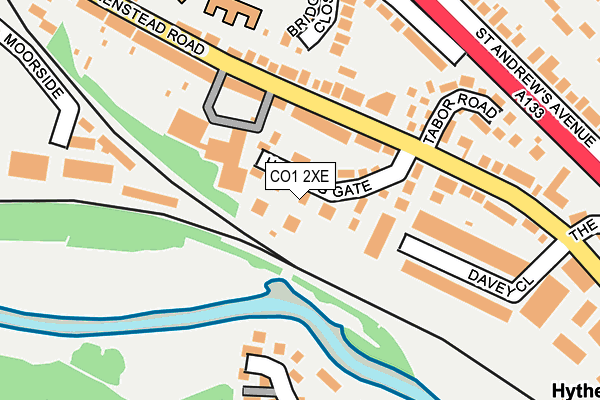 CO1 2XE map - OS OpenMap – Local (Ordnance Survey)