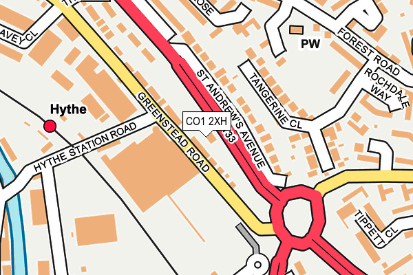 CO1 2XH map - OS OpenMap – Local (Ordnance Survey)
