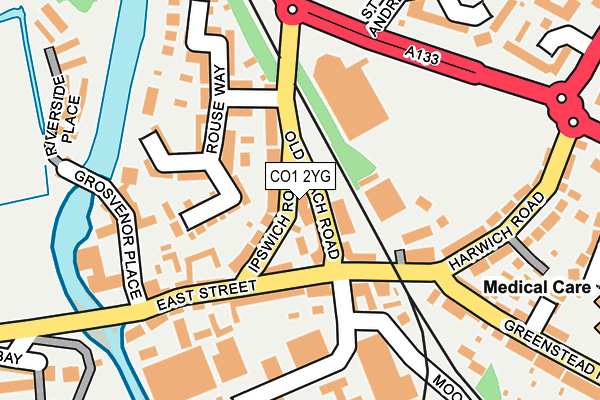 CO1 2YG map - OS OpenMap – Local (Ordnance Survey)