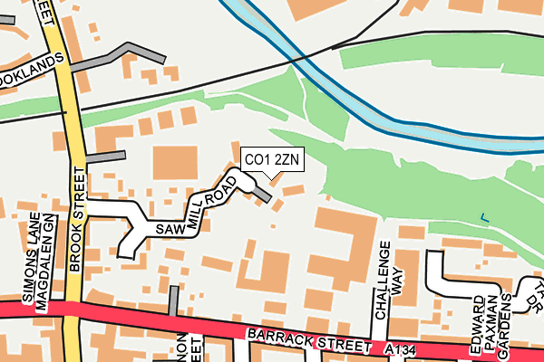 CO1 2ZN map - OS OpenMap – Local (Ordnance Survey)