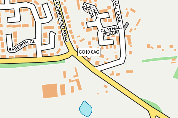 CO10 0AG map - OS OpenMap – Local (Ordnance Survey)