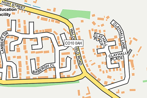 CO10 0AH map - OS OpenMap – Local (Ordnance Survey)