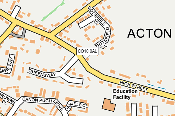 CO10 0AL map - OS OpenMap – Local (Ordnance Survey)