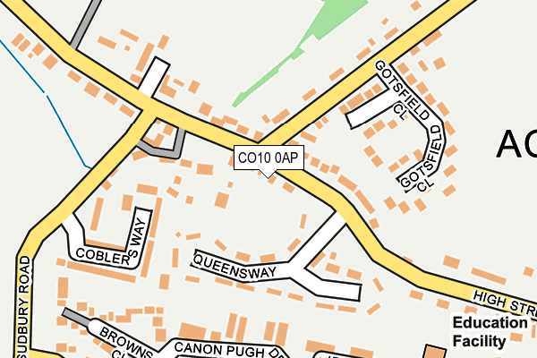 CO10 0AP map - OS OpenMap – Local (Ordnance Survey)