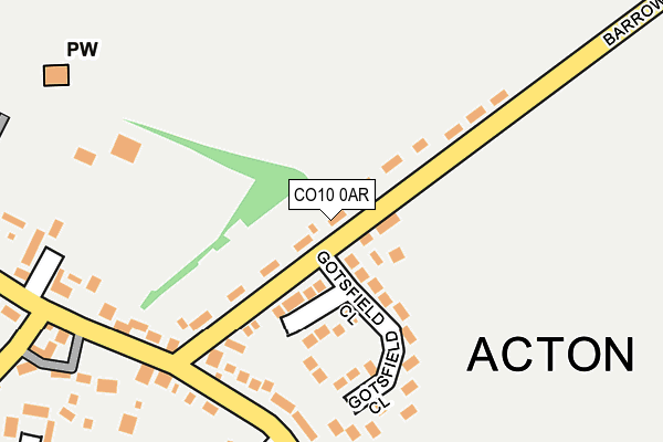 CO10 0AR map - OS OpenMap – Local (Ordnance Survey)