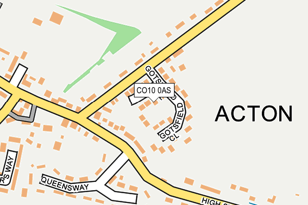 CO10 0AS map - OS OpenMap – Local (Ordnance Survey)