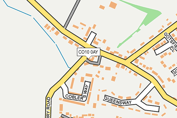 CO10 0AY map - OS OpenMap – Local (Ordnance Survey)